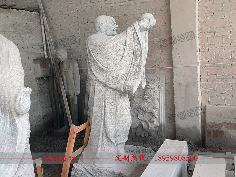 浙江省臺州市慈恩寺石雕十八羅漢雕刻發(fā)貨