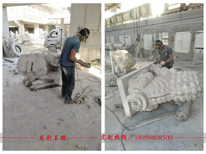 石雕獅子制作